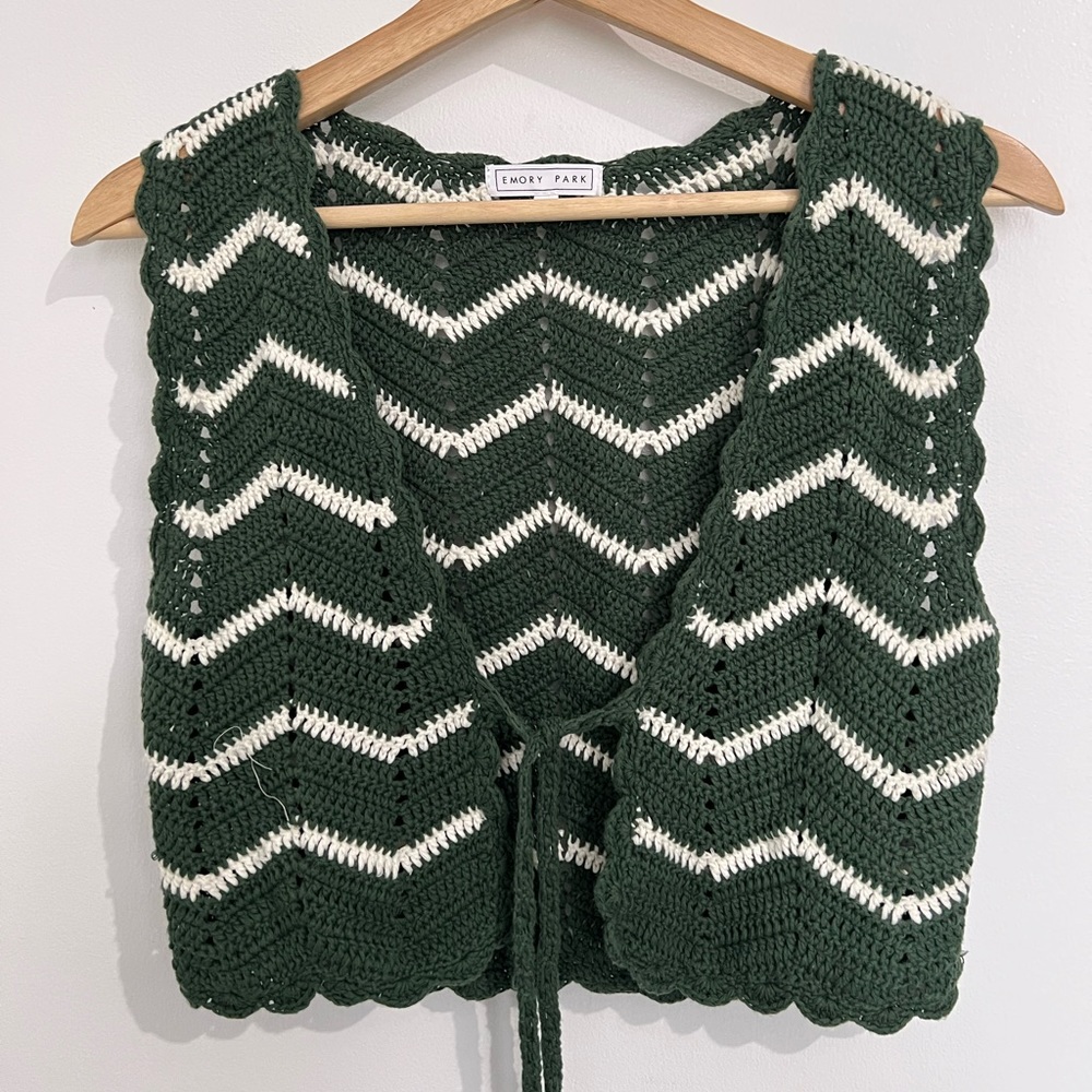Green Knit Tie Top